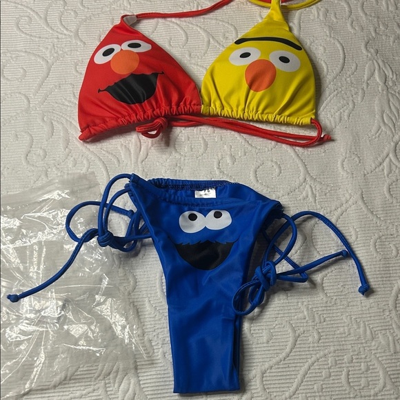 Sesame Street Red, Yellow, and Blue Bikini Set. Swim. Festival. NIPB. - Picture 7 of 9